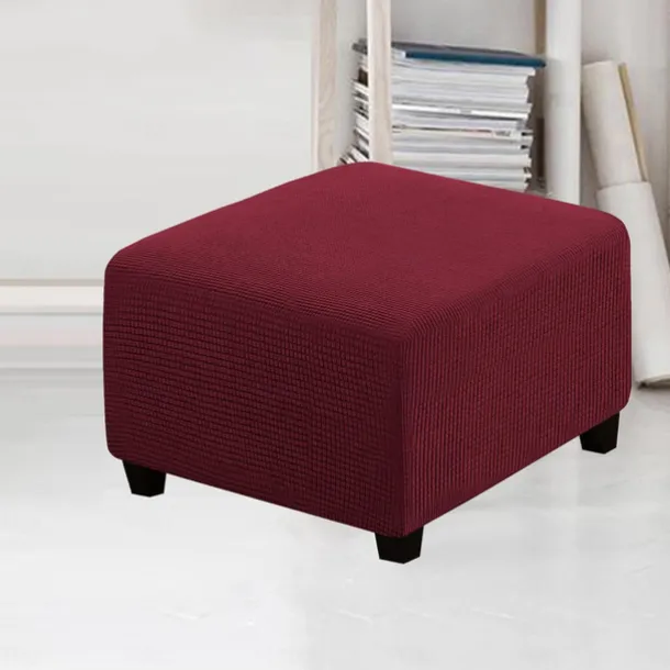 Stretch Ottoman Cover Square Ottoman Slipcovers Furniture Protector Folding Storage Stool Furniture Protector Soft Slipcover with Elastic Bottom