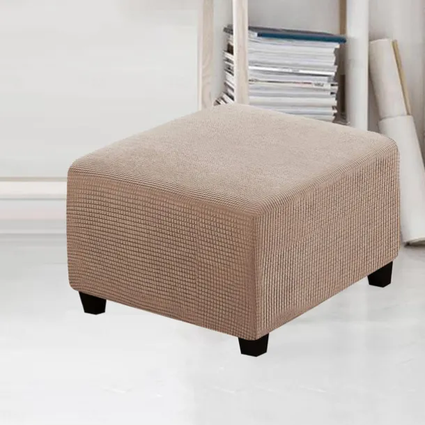 Stretch Ottoman Cover Square Ottoman Slipcovers Furniture Protector Folding Storage Stool Furniture Protector Soft Slipcover with Elastic Bottom