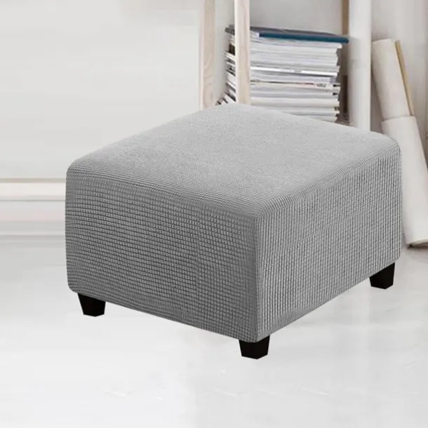 Stretch Ottoman Cover Square Ottoman Slipcovers Furniture Protector Folding Storage Stool Furniture Protector Soft Slipcover with Elastic Bottom