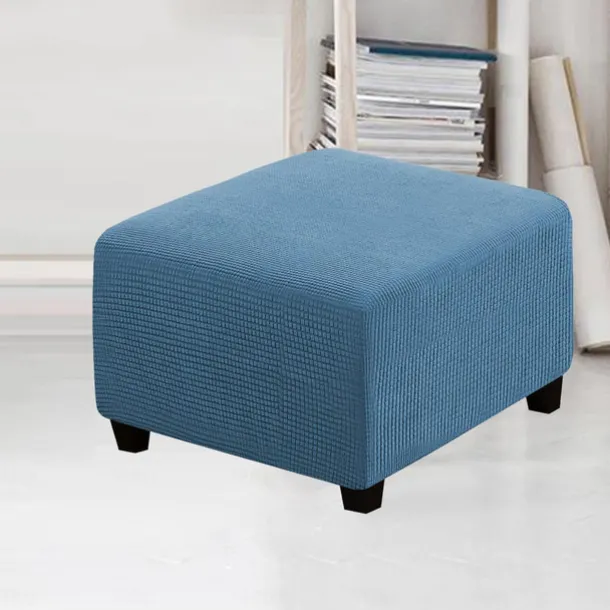 Stretch Ottoman Cover Square Ottoman Slipcovers Furniture Protector Folding Storage Stool Furniture Protector Soft Slipcover with Elastic Bottom