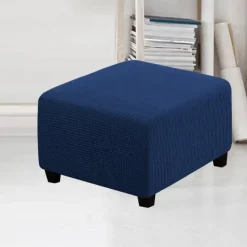 Stretch Ottoman Cover Square Ottoman Slipcovers Furniture Protector Folding Storage Stool Furniture Protector Soft Slipcover with Elastic Bottom