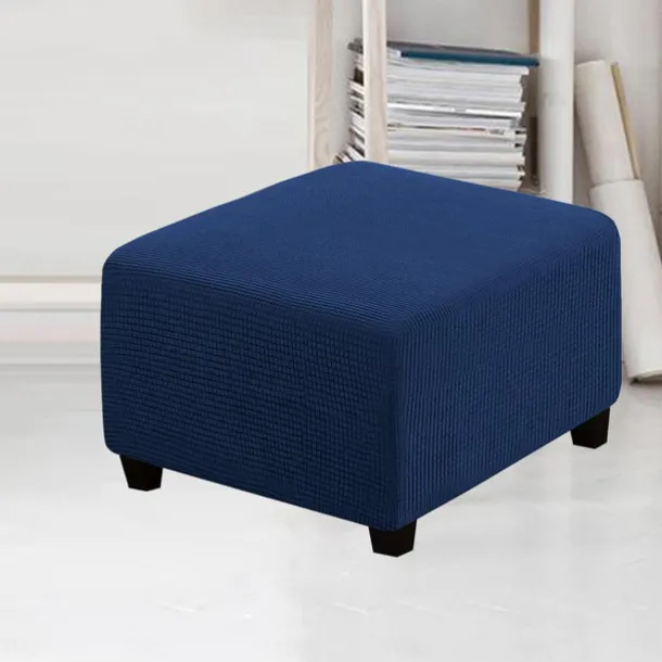 Stretch Ottoman Cover Square Ottoman Slipcovers Furniture Protector Folding Storage Stool Furniture Protector Soft Slipcover with Elastic Bottom