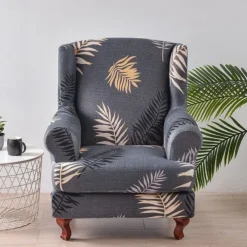 Stretch Printed Wingback Chair Cover Durable and Elastic Slipcover with Stylish Print Design Perfect for Protecting and Refreshing Your Wingback Chair Ideal for Home Decor