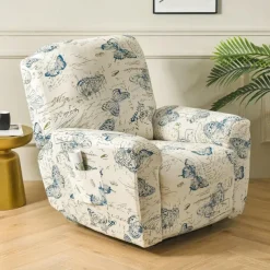 Stretch Recliner Couch Cover Armchair Sofa Cover Sofa Slipcover with Pocket Washable Furniture Protector for Kids, Pets, Dogs, Cats