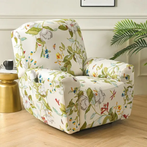 Stretch Recliner Couch Cover Armchair Sofa Cover Sofa Slipcover with Pocket Washable Furniture Protector for Kids, Pets, Dogs, Cats