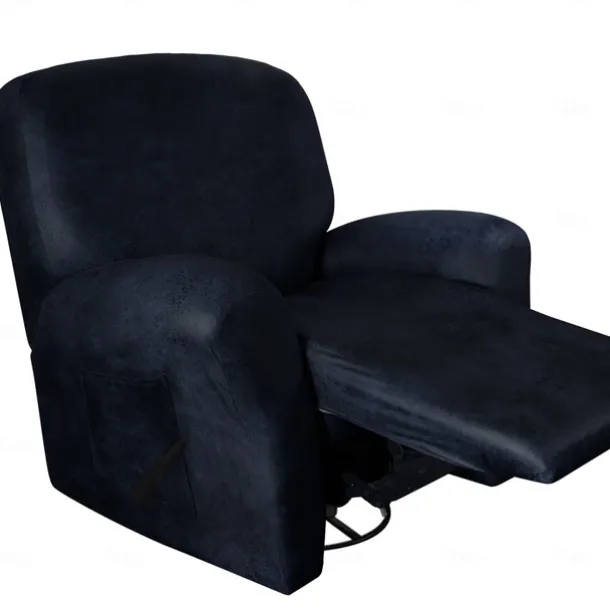 Stretch Recliner Cover Burgundy Recliner Covers Arm Chair Slipcover Like Leather Washable Couch Cover Pocket Protector for Pet, Dogs(1 Backest Cover,1 Seat Cover,2 Armrest Cover)