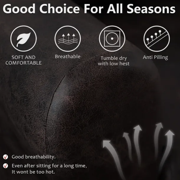 Stretch Recliner Cover Burgundy Recliner Covers Arm Chair Slipcover Like Leather Washable Couch Cover Pocket Protector for Pet, Dogs(1 Backest Cover,1 Seat Cover,2 Armrest Cover)