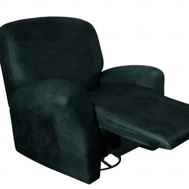 Stretch Recliner Cover Burgundy Recliner Covers Arm Chair Slipcover Like Leather Washable Couch Cover Pocket Protector for Pet, Dogs(1 Backest Cover,1 Seat Cover,2 Armrest Cover)