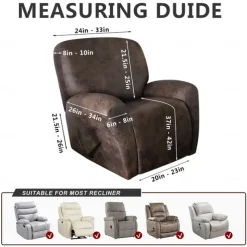 Stretch Recliner Cover Recliner Covers 1 Seater Armchair Couch Slipcover with Side Pocket, Anti-cat Scratch Furniture Protector for Kids, Pets, Dogs, Cats