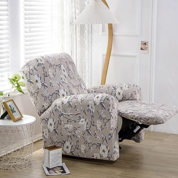 Stretch Recliner Cover Recliner Covers 1 Seater Armchair Couch Slipcover with Elastic Loop, Anti-cat Scratch Furniture Protector for Kids, Pets, Dogs, Cats