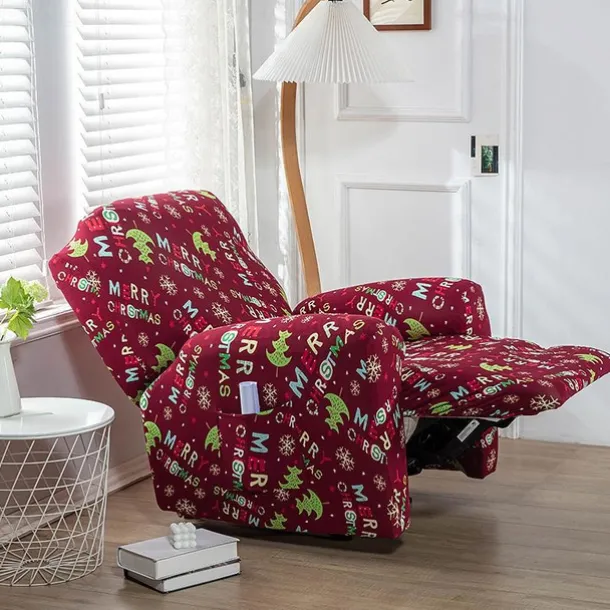 Stretch Recliner Cover Recliner Covers 1 Seater Armchair Couch Slipcover with Elastic Loop, Anti-cat Scratch Furniture Protector for Kids, Pets, Dogs, Cats