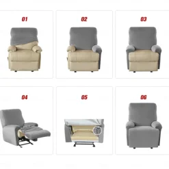 Stretch Recliner Cover Recliner Covers 1 Seater Armchair Couch Slipcover with Elastic Loop, Anti-cat Scratch Furniture Protector for Kids, Pets, Dogs, Cats