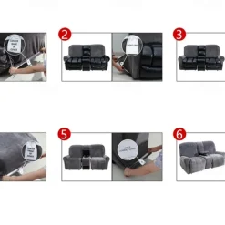 Stretch Recliner Covers Burgundy Loveseat with Middle Console Slipcover Recliner Loveseat Sofa Cover with Side Pocket(3 Armrest Cover,3 Backrest,2 Seat Cover)