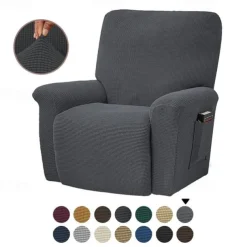 Stretch Recliner Covers Elastic Sofa Slipcover, Sofa Protector with Elastic Loop for Kids, Pets, Dogs, Cats
