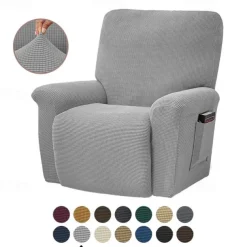 Stretch Recliner Covers Elastic Sofa Slipcover, Sofa Protector with Elastic Loop for Kids, Pets, Dogs, Cats