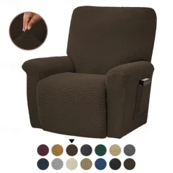 Stretch Recliner Covers Elastic Sofa Slipcover, Sofa Protector with Elastic Loop for Kids, Pets, Dogs, Cats