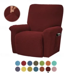 Stretch Recliner Covers Elastic Sofa Slipcover, Sofa Protector with Elastic Loop for Kids, Pets, Dogs, Cats