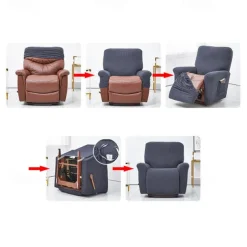 Stretch Recliner Covers Elastic Sofa Slipcover, Sofa Protector with Elastic Loop for Kids, Pets, Dogs, Cats