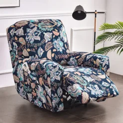 Stretch Recliner Covers Slipcover Graphic Print Anti-Slip Fitted Cover Couch Furniture Protector with Elastic Bottom(Include 1 Backrest Cover, 1 Seat Cover, 2 Armrest Cover)