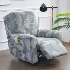 Stretch Recliner Covers Slipcover Graphic Print Anti-Slip Fitted Cover Couch Furniture Protector with Elastic Bottom(Include 1 Backrest Cover, 1 Seat Cover, 2 Armrest Cover)