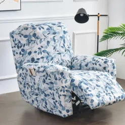 Stretch Recliner Covers Slipcover Graphic Print Anti-Slip Fitted Cover Couch Furniture Protector with Elastic Bottom(Include 1 Backrest Cover, 1 Seat Cover, 2 Armrest Cover)