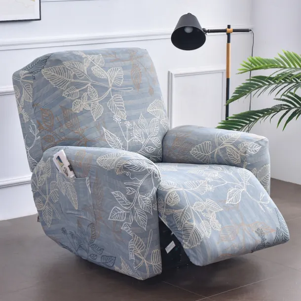 Stretch Recliner Covers Slipcover Graphic Print Anti-Slip Fitted Cover Couch Furniture Protector with Elastic Bottom(Include 1 Backrest Cover, 1 Seat Cover, 2 Armrest Cover)