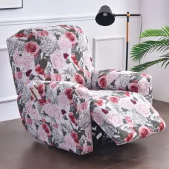 Stretch Recliner Covers Slipcover Graphic Print Anti-Slip Fitted Cover Couch Furniture Protector with Elastic Bottom(Include 1 Backrest Cover, 1 Seat Cover, 2 Armrest Cover)