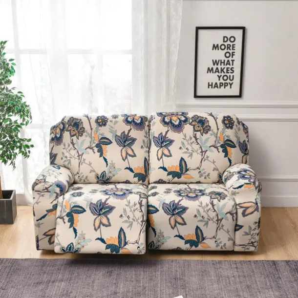 Stretch Reclining Couch Covers 2 Seater Loveseat Reclining Sofa Cover Couch Slipcover with Elastic Loop, Anti-cat Scratch Furniture Protector for Kids, Pets, Dogs, Cats
