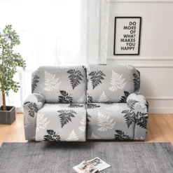 Stretch Reclining Couch Covers 2 Seater Loveseat Reclining Sofa Cover Couch Slipcover with Elastic Loop, Anti-cat Scratch Furniture Protector for Kids, Pets, Dogs, Cats