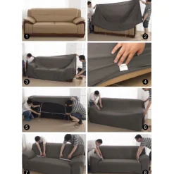 Stretch Reclining Couch Covers 2 Seater Loveseat Reclining Sofa Cover Couch Slipcover with Elastic Loop, Anti-cat Scratch Furniture Protector for Kids, Pets, Dogs, Cats