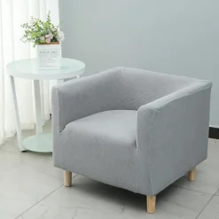 Stretch Single Sofa Cover Barrel Chair Slipcover Armchair Slipcover Club Chair Cover 1 Seater Couch Furniture Protector with Elastic Bottom for Kids,Pet