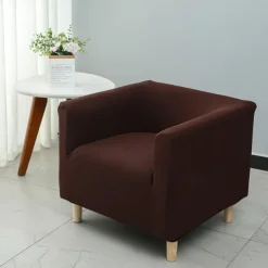 Stretch Single Sofa Cover Barrel Chair Slipcover Armchair Slipcover Club Chair Cover 1 Seater Couch Furniture Protector with Elastic Bottom for Kids,Pet