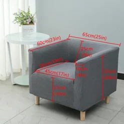 Stretch Single Sofa Cover Barrel Chair Slipcover Armchair Slipcover Club Chair Cover 1 Seater Couch Furniture Protector with Elastic Bottom for Kids,Pet