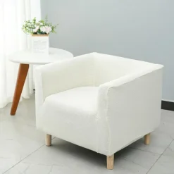 Stretch Single Sofa Cover Barrel Chair Slipcover Armchair Slipcover Club Chair Cover 1 Seater Couch Furniture Protector with Elastic Bottom for Kids,Pet