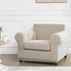 Stretch Single Sofa Cover For Dogs Pet, Armchair Slipcover 1 Seater Couch Furniture Protector with Elastic Bottom Washable Couch Furniture Protector