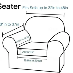 Stretch Single Sofa Cover For Dogs Pet, Armchair Slipcover 1 Seater Couch Furniture Protector with Elastic Bottom Washable Couch Furniture Protector