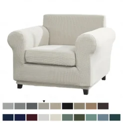 Stretch Single Sofa Cover For Dogs Pet, Armchair Slipcover 1 Seater Couch Furniture Protector with Elastic Bottom Washable Couch Furniture Protector