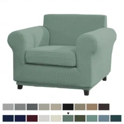 Stretch Single Sofa Cover For Dogs Pet, Armchair Slipcover 1 Seater Couch Furniture Protector with Elastic Bottom Washable Couch Furniture Protector