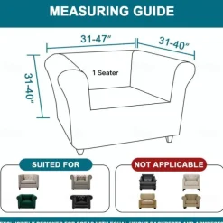Stretch Sofa Cover Chesterfield Style Couch Slipcover for Living Room, Soft Non-Slip Sofa Cover Furniture Protector for Dogs