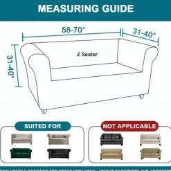 Stretch Sofa Cover Chesterfield Style Couch Slipcover for Living Room, Soft Non-Slip Sofa Cover Furniture Protector for Dogs
