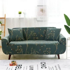 Stretch Sofa Cover Slipcover Elastic Sectional Couch Armchair Loveseat 4 or 3 seater L shaped Sofa Furniture Protector Anti-Slip Cover Soft Washable(1 Free Cushion Cover)