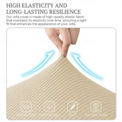 Stretch Sofa Cover Slipcover Burgundy Jacquard Elastic Sectional Couch Armchair Loveseat 4 or 3 Seater L Shape Soft Durable Washable(One Free Boster Case)