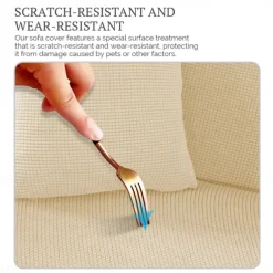 Stretch Sofa Cover Slipcover Burgundy Jacquard Elastic Sectional Couch Armchair Loveseat 4 or 3 Seater L Shape Soft Durable Washable(One Free Boster Case)