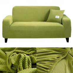 Stretch Sofa Cover Slipcover Burgundy Jacquard Elastic Sectional Couch Armchair Loveseat 4 or 3 Seater L Shape Soft Durable Washable(One Free Boster Case)