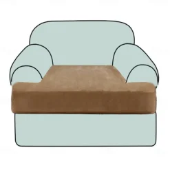 Stretch Sofa Seat Cover Couch T Seat Pad Cushion Slipcover Elastic Couch Armchair Loveseat 3 Seater Grey Plain Solid Soft Durable Washable