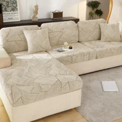 Stretch Sofa Seat Cushion Cover Slipcover Elastic Couch Armchair Loveseat 4 Or 3 Seater Grey Plain Solid Soft Durable Washable