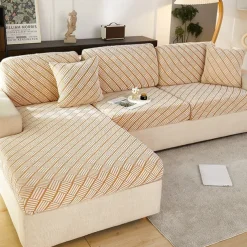 Stretch Sofa Seat Cushion Cover Slipcover Elastic Couch Armchair Loveseat 4 Or 3 Seater Grey Plain Solid Soft Durable Washable