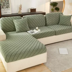 Stretch Sofa Seat Cushion Cover Slipcover Elastic Couch Armchair Loveseat 4 Or 3 Seater Grey Plain Solid Soft Durable Washable