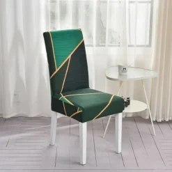 Stretch Spandex Dining Chair Cover 4/6 Pcs Set, Geometric Pattern High Back Dining Chair Cover Slipcover with Elastic Band for Dining Room,Wedding, Ceremony, Banquet,Home Decor