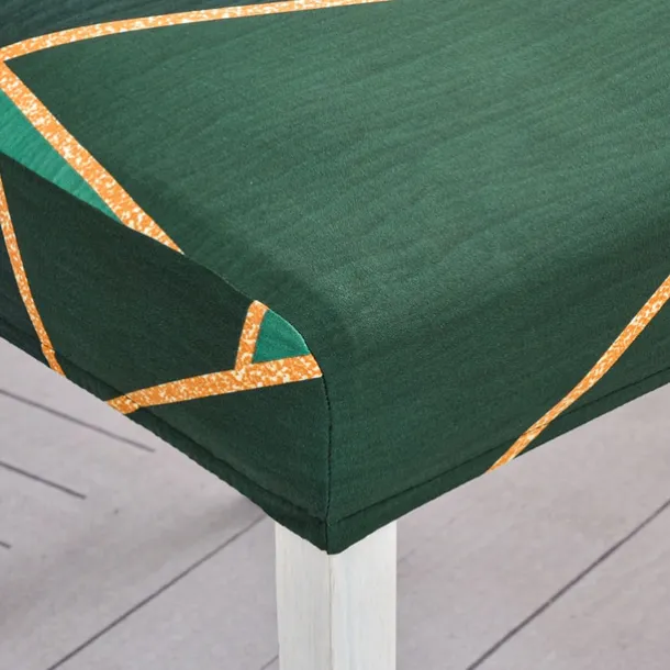 Stretch Spandex Dining Chair Cover 4/6 Pcs Set, Geometric Pattern High Back Dining Chair Cover Slipcover with Elastic Band for Dining Room,Wedding, Ceremony, Banquet,Home Decor